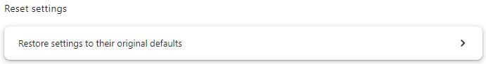 Reset Chrome Settings to Default