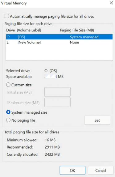 Increase Virtual Memory (Windows Users)