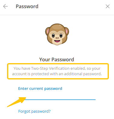 Telegramでパスワードを変更する