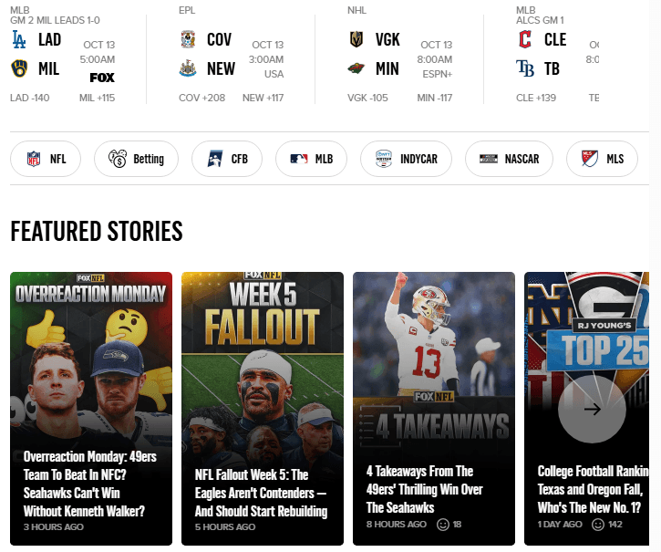 Best Free NFL Streaming Sites: FoxSports